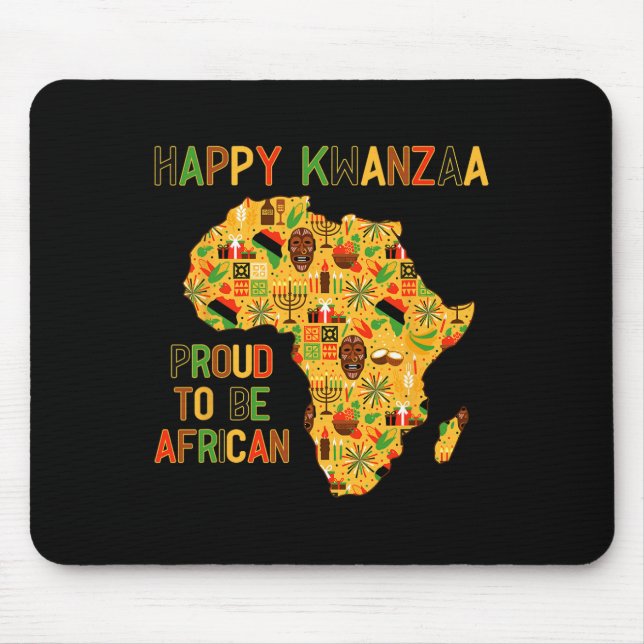 Happy Kwanzaa Africa Map 7 Principles Celebration  Mouse Pad (Front)