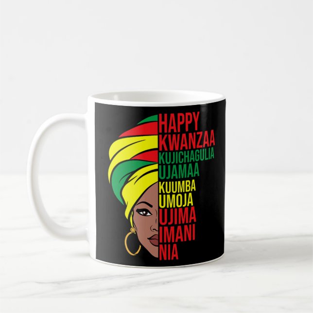 Happy Kwanzaa African American Celebration Month G Coffee Mug (Left)