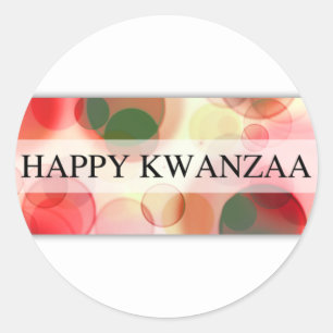 happy kwanzaa (bokeh) classic round sticker