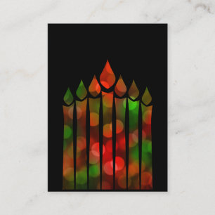 Happy Kwanzaa Bokeh Kinara Business Card