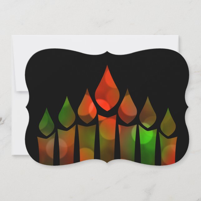 Happy Kwanzaa Bokeh Kinara Invitation (Front)