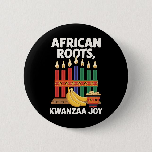 Happy Kwanzaa Candles Africa Holiday African Ameri 6 Cm Round Badge (Front)