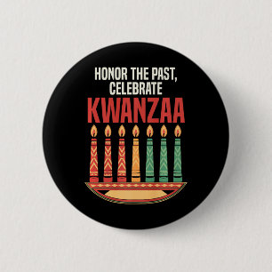 Happy Kwanzaa Candles Africa Holiday African Ameri 6 Cm Round Badge
