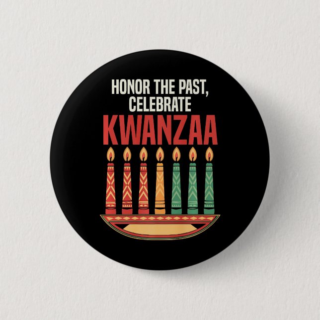 Happy Kwanzaa Candles Africa Holiday African Ameri 6 Cm Round Badge (Front)