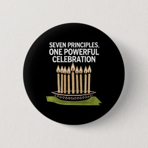Happy Kwanzaa Candles Africa Holiday African Ameri 6 Cm Round Badge