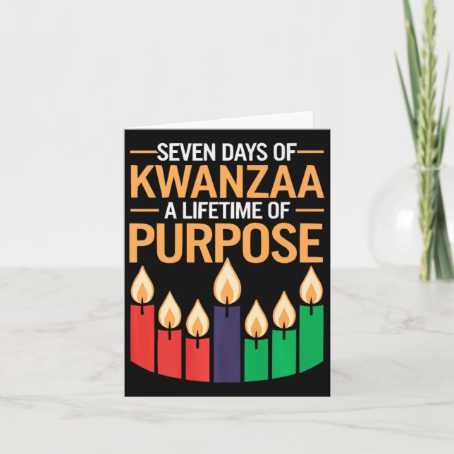 Happy Kwanzaa Candles Africa Holiday African Ameri Card (Front)