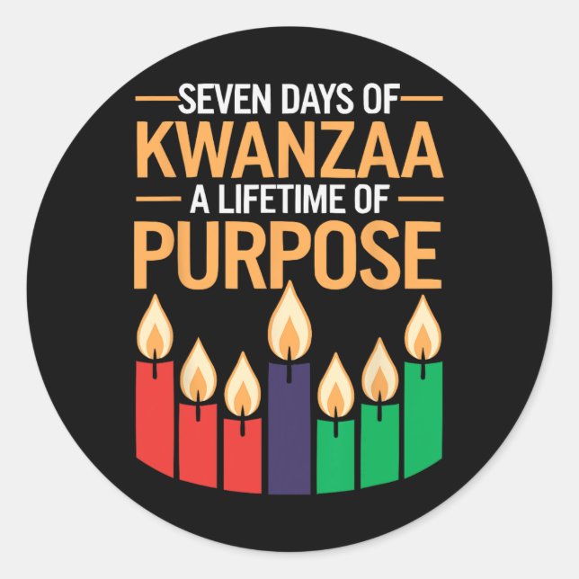 Happy Kwanzaa Candles Africa Holiday African Ameri Classic Round Sticker (Front)