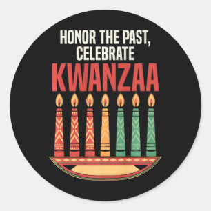 Happy Kwanzaa Candles Africa Holiday African Ameri Classic Round Sticker