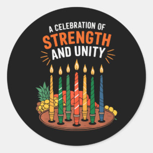 Happy Kwanzaa Candles Africa Holiday African Ameri Classic Round Sticker