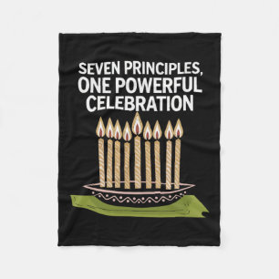 Happy Kwanzaa Candles Africa Holiday African Ameri Fleece Blanket