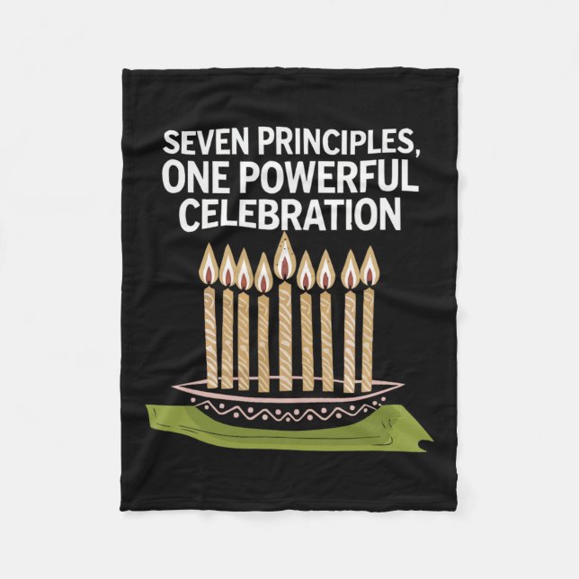 Happy Kwanzaa Candles Africa Holiday African Ameri Fleece Blanket (Front)
