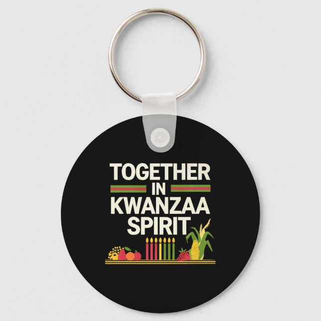 Happy Kwanzaa Candles Africa Holiday African Ameri Key Ring (Front)