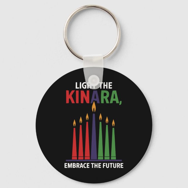Happy Kwanzaa Candles Africa Holiday African Ameri Key Ring (Front)