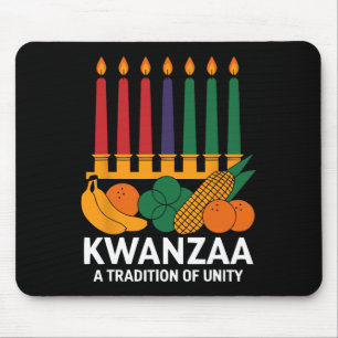 Happy Kwanzaa Candles Africa Holiday African Ameri Mouse Pad