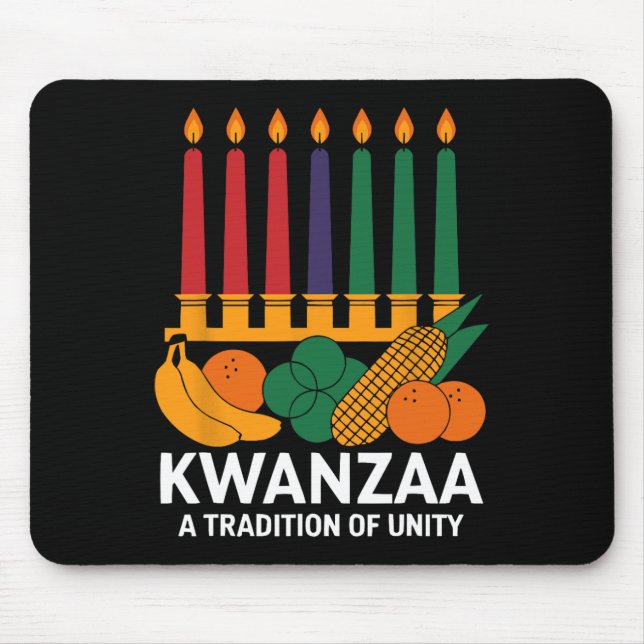 Happy Kwanzaa Candles Africa Holiday African Ameri Mouse Pad (Front)