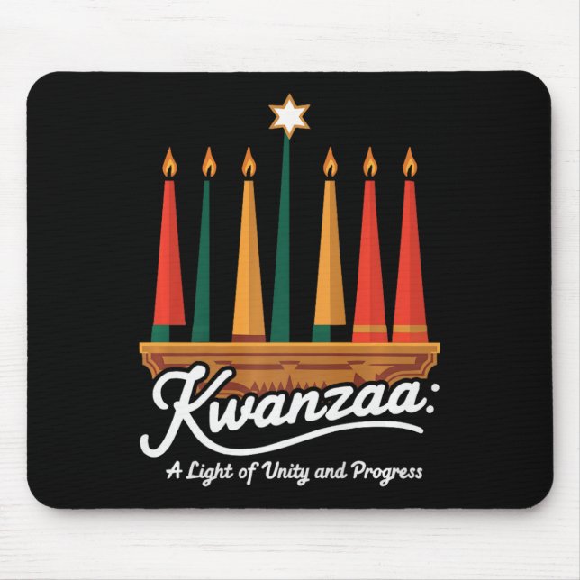 Happy Kwanzaa Candles Africa Holiday African Ameri Mouse Pad (Front)