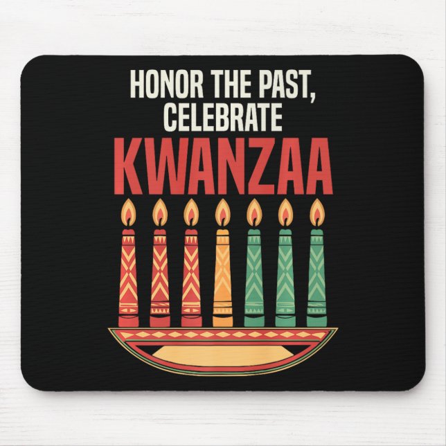 Happy Kwanzaa Candles Africa Holiday African Ameri Mouse Pad (Front)