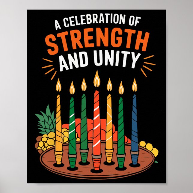 Happy Kwanzaa Candles Africa Holiday African Ameri Poster (Front)