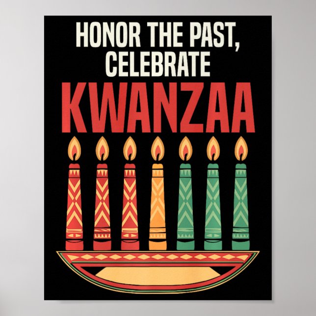 Happy Kwanzaa Candles Africa Holiday African Ameri Poster (Front)