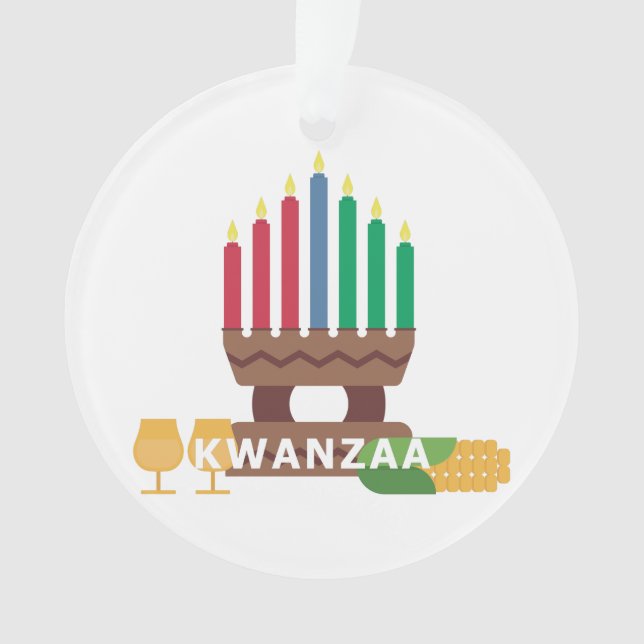 happy kwanzaa candles ornament (Front)