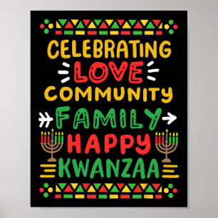 Happy Kwanzaa Celebrating Love Commuity Family Men Poster