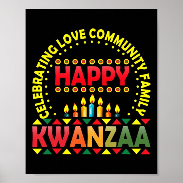 Happy Kwanzaa Celebrating Love Kinara Christmas Af Poster (Front)