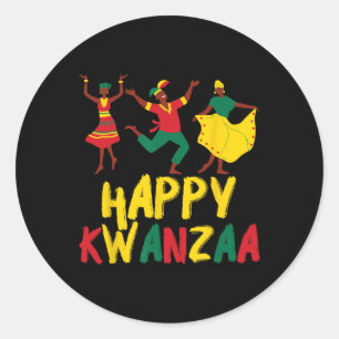 Happy Kwanzaa Celebration Seven Principles African Classic Round Sticker