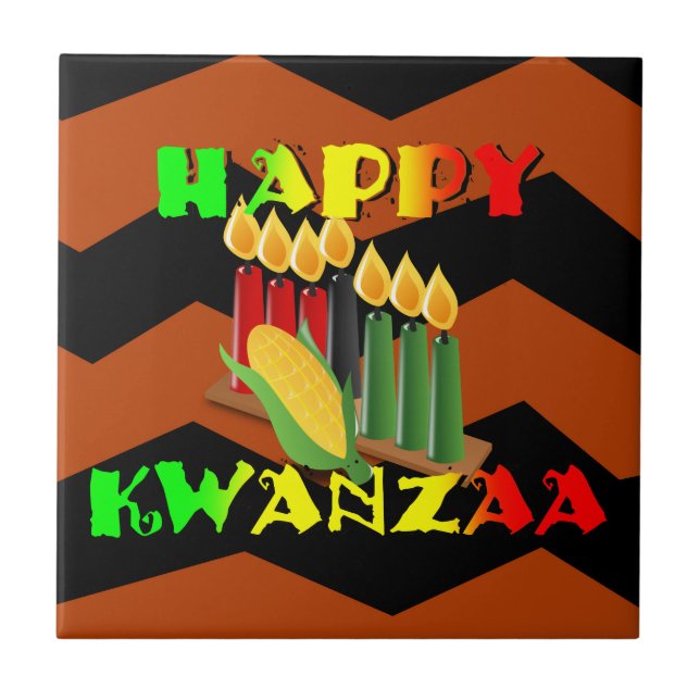 HAPPY KWANZAA CERAMIC TILE (Front)