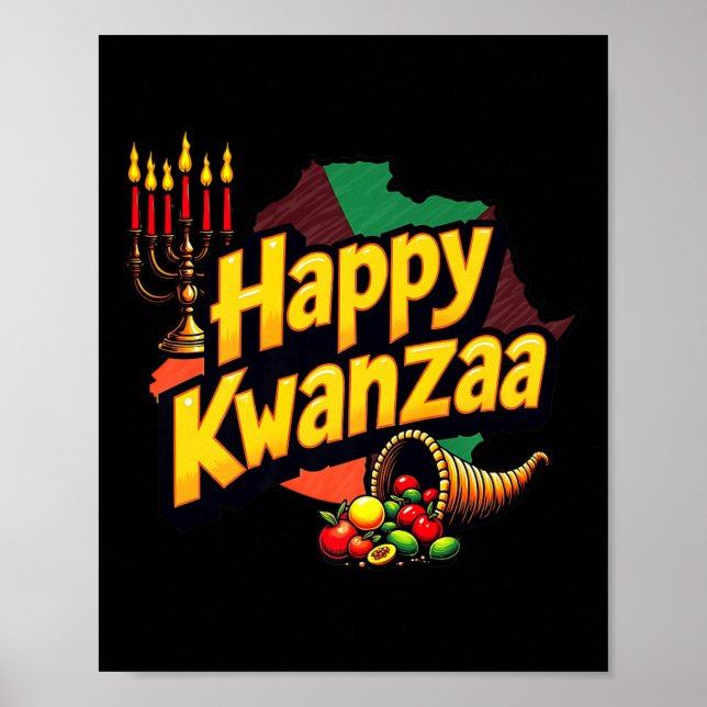 Happy Kwanzaa Christmas Afro-american Happy Kwanza Poster (Front)