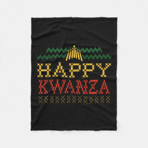 Happy Kwanzaa Christmas Black Heritage Holiday Men Fleece Blanket
