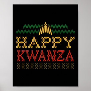 Happy Kwanzaa Christmas Black Heritage Holiday Men Poster