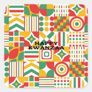 HAPPY KWANZAA COLORFUL HOLIDAY STICKERS