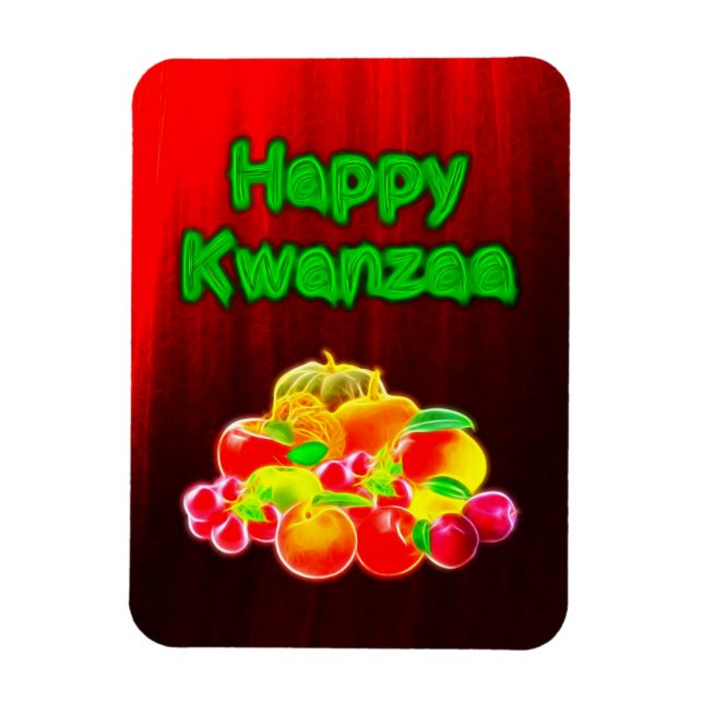 Happy Kwanzaa First Fruits Magnet (Vertical)