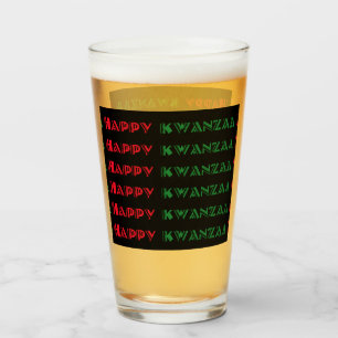 Happy Kwanzaa Greeting 2 Glass