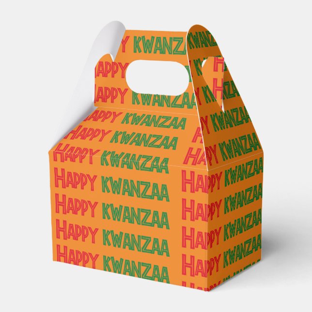Happy Kwanzaa Greeting Favour Box (Front Side)