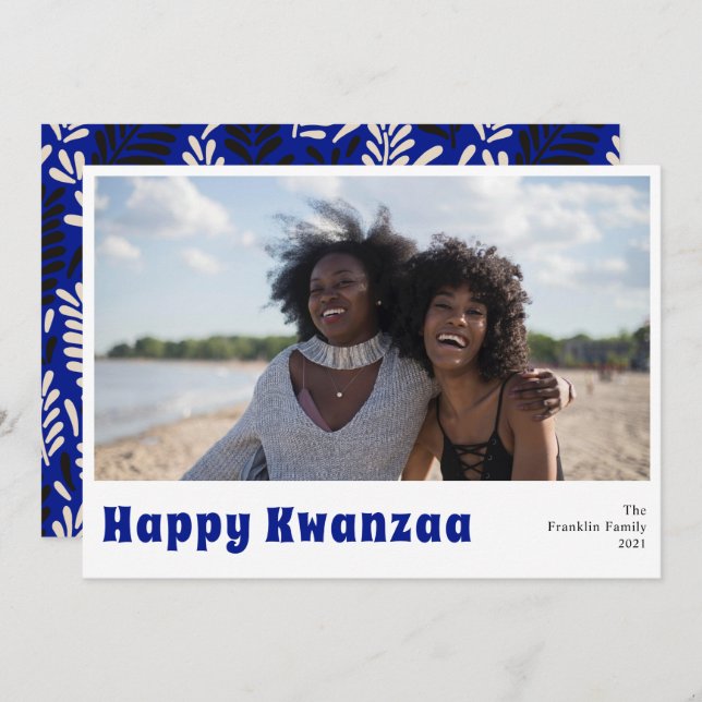 Happy Kwanzaa Holiday Photo Card (Front/Back)