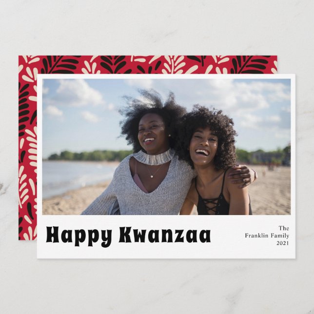 Happy Kwanzaa Holiday Photo Card (Front/Back)