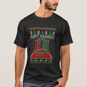 Happy Kwanzaa Kinara African American Ugly Christm T-Shirt