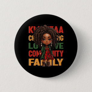 Happy Kwanzaa - Kinara Candles - Christmas African 6 Cm Round Badge