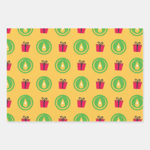 Happy Kwanzaa Kinara Menorah Seven Holiday Pattern Wrapping Paper Sheet