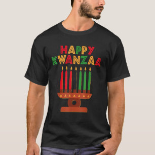 Happy Kwanzaa Kinara Seven Candles African America T-Shirt