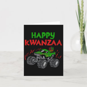 Happy Kwanzaa Kinara Seven Candles Monster Truck K Card