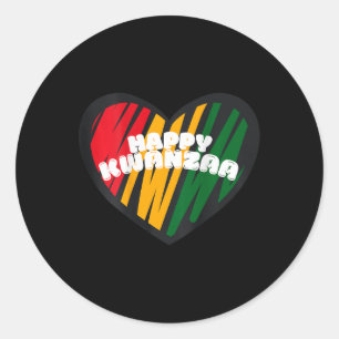 Happy Kwanzaa Kinara-seven Candles Principles Of K Classic Round Sticker
