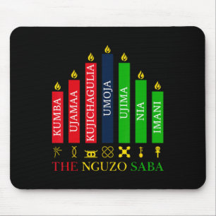 Happy Kwanzaa Kinara Seven Candles Principles Of K Mouse Pad