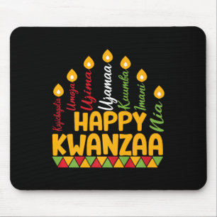 Happy Kwanzaa Kinara Seven Candles Principles Of K Mouse Pad