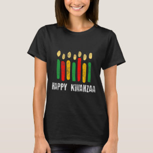 Happy Kwanzaa Kinara Seven Candles Principles Of K T-Shirt