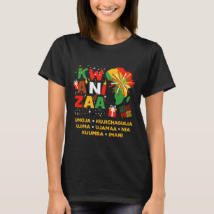 Happy Kwanzaa Kinara Seven Candles Principles Of K T-Shirt