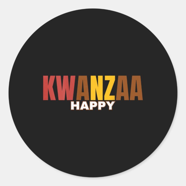Happy Kwanzaa Kinara-Seven Principles Of Kwanzaa ( Classic Round Sticker (Front)