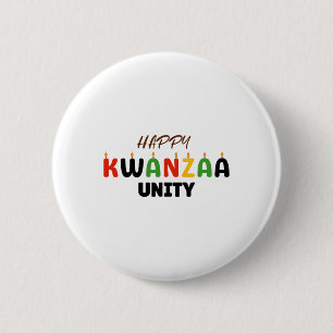 Happy Kwanzaa Kinara-seven Principles Of Kwanzaa U 6 Cm Round Badge