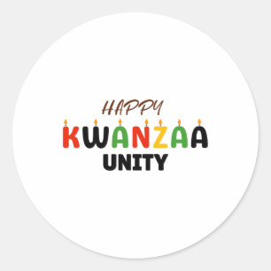 Happy Kwanzaa Kinara-seven Principles Of Kwanzaa U Classic Round Sticker
